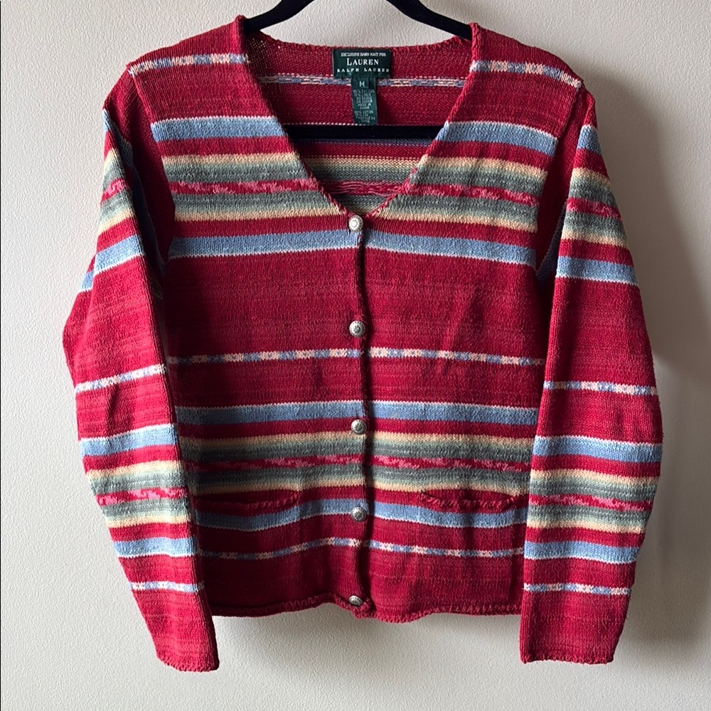 Lauren Ralph Lauren Hand Knit Cardigan Sweater